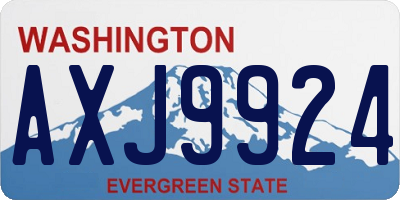 WA license plate AXJ9924