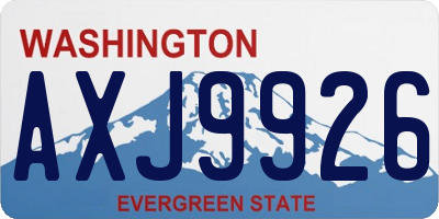 WA license plate AXJ9926