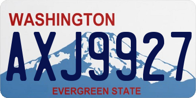WA license plate AXJ9927
