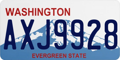 WA license plate AXJ9928