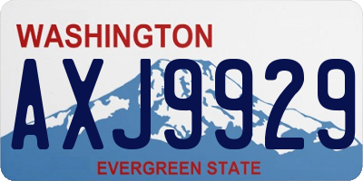 WA license plate AXJ9929