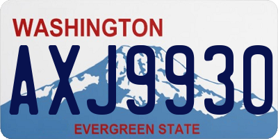 WA license plate AXJ9930