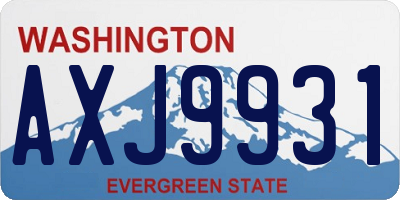 WA license plate AXJ9931