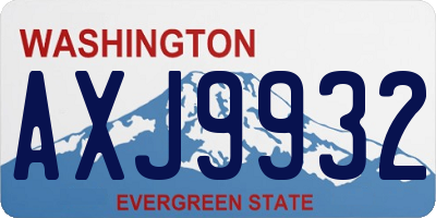 WA license plate AXJ9932