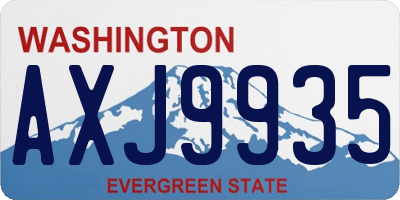 WA license plate AXJ9935