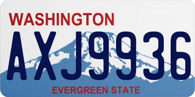WA license plate AXJ9936