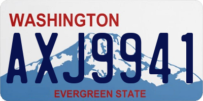 WA license plate AXJ9941