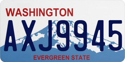 WA license plate AXJ9945