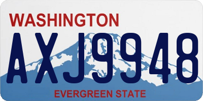 WA license plate AXJ9948