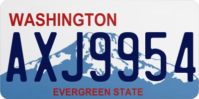 WA license plate AXJ9954
