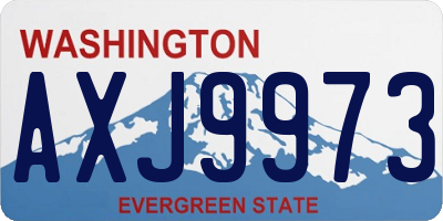 WA license plate AXJ9973