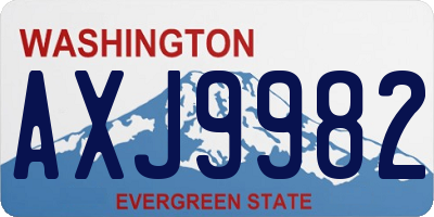 WA license plate AXJ9982