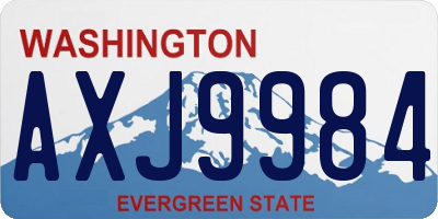 WA license plate AXJ9984