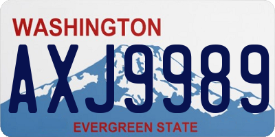 WA license plate AXJ9989