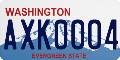 WA license plate AXK0004
