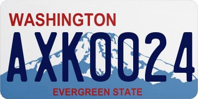 WA license plate AXK0024