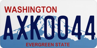 WA license plate AXK0044