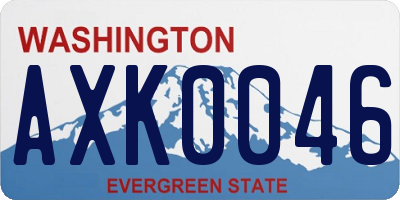 WA license plate AXK0046