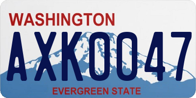 WA license plate AXK0047