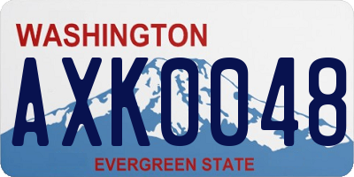 WA license plate AXK0048