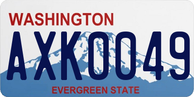 WA license plate AXK0049