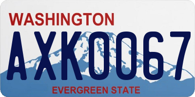 WA license plate AXK0067