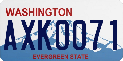 WA license plate AXK0071