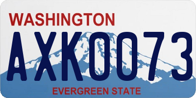 WA license plate AXK0073
