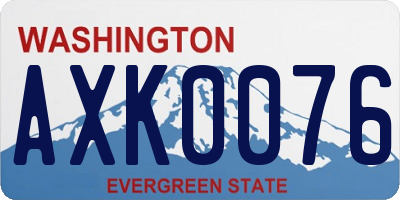 WA license plate AXK0076