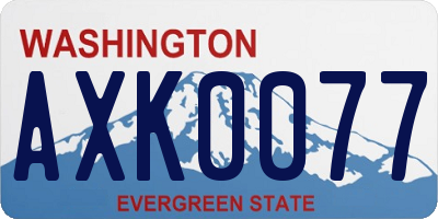 WA license plate AXK0077