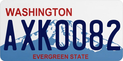 WA license plate AXK0082