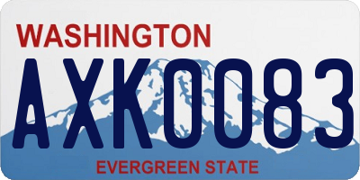 WA license plate AXK0083