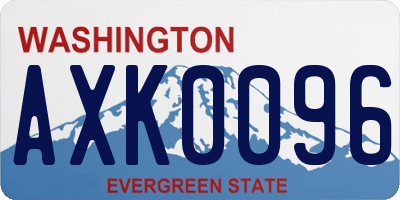 WA license plate AXK0096