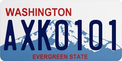 WA license plate AXK0101