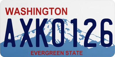 WA license plate AXK0126