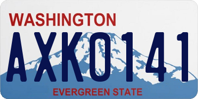 WA license plate AXK0141