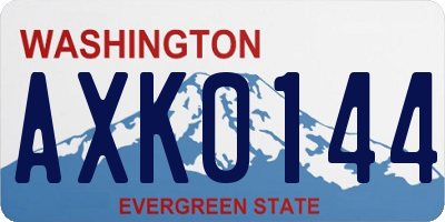 WA license plate AXK0144