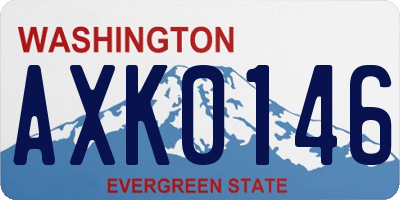 WA license plate AXK0146