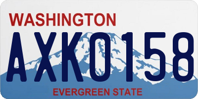 WA license plate AXK0158