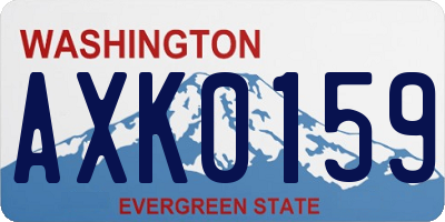 WA license plate AXK0159