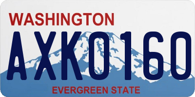 WA license plate AXK0160