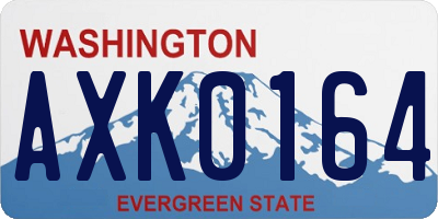 WA license plate AXK0164
