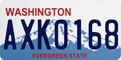 WA license plate AXK0168