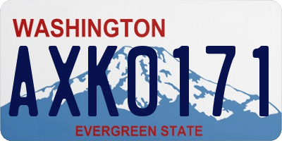 WA license plate AXK0171