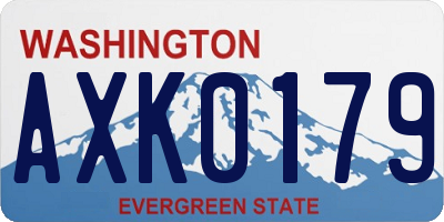 WA license plate AXK0179