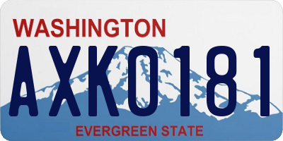 WA license plate AXK0181