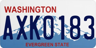 WA license plate AXK0183