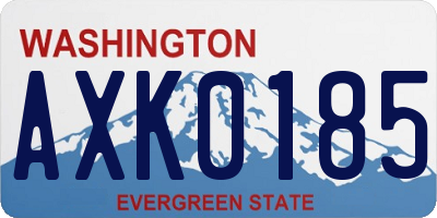 WA license plate AXK0185