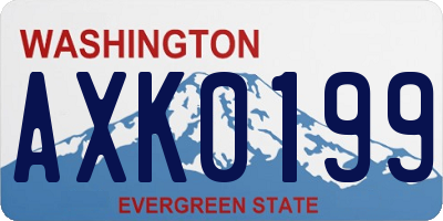 WA license plate AXK0199