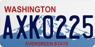WA license plate AXK0225
